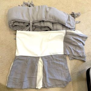 Restoration Hardware Organic Linen Crib Skirt and Bumper